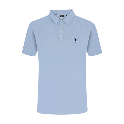NLU x FJ Solid Lisle Polo | Sky Blue (Traditional Fit)
