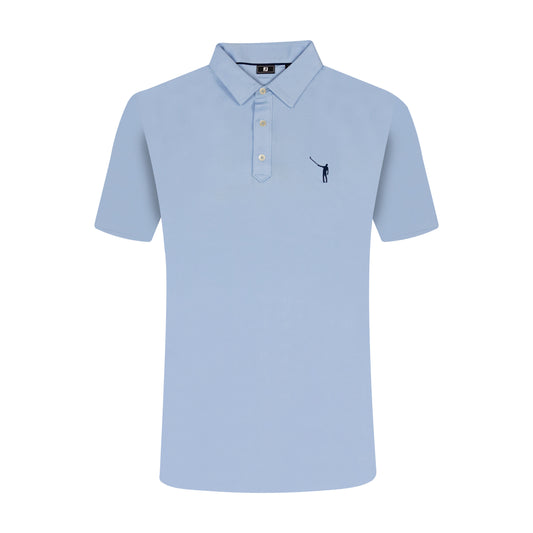 NLU x FJ Solid Lisle Polo | Sky Blue (Traditional Fit)