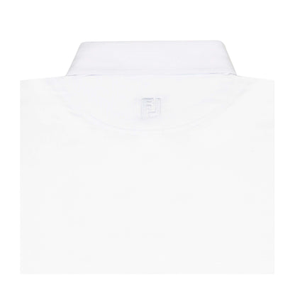 NLU x FJ Solid Lisle Polo | White w/ Sky Blue Wayward (Traditional Fit)
