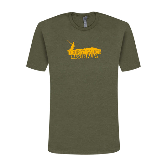 Tourist Sauce 9: Australia Logo T-shirt | Military Green