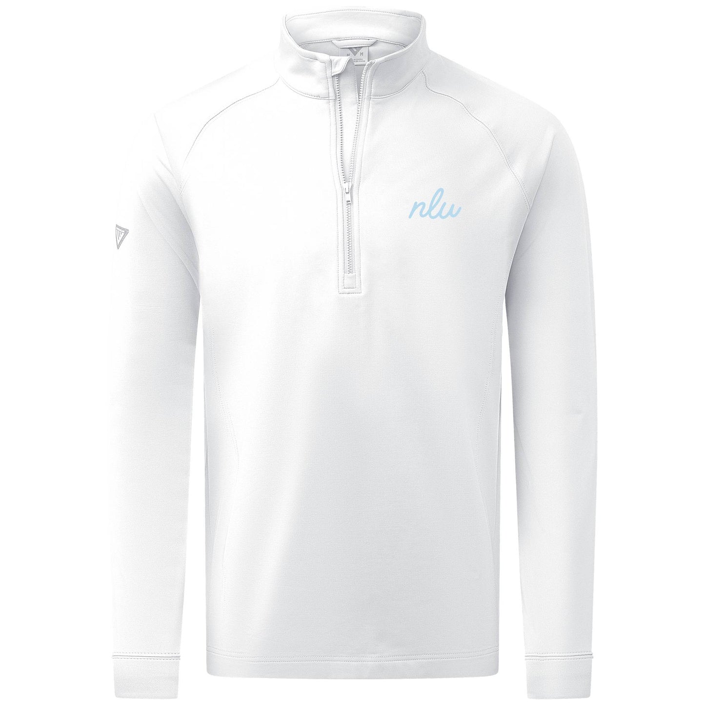 NLU + Levelwear Mid-Weight Pullover | White w/ Columbia Blue NLU Initials