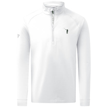 NLU + Levelwear Mid-Weight Pullover | White w/ Dark Green