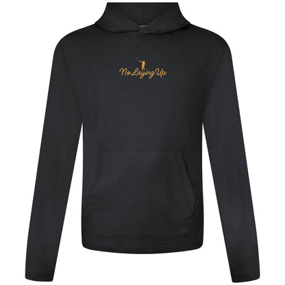 NLU X Levelwear Hampton Lightweight Hoodie w/ Script Logo | Black w/ Mustard
