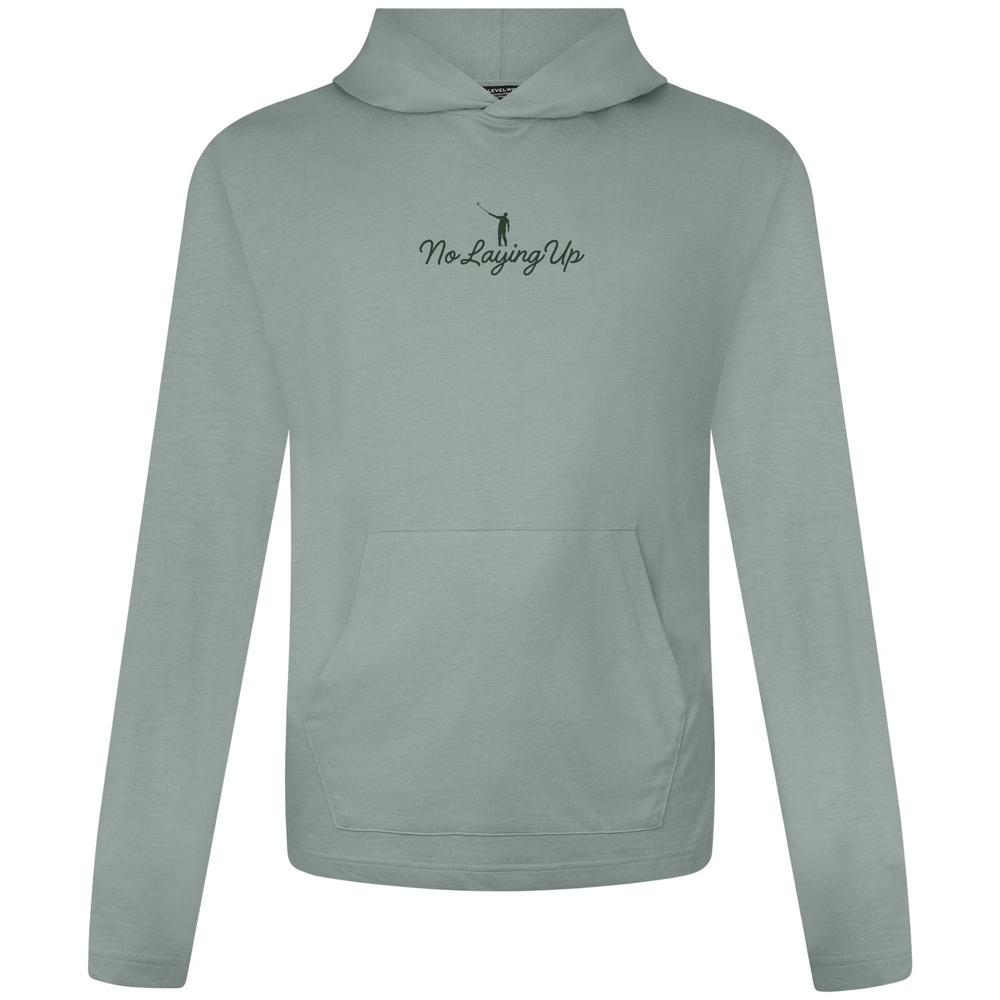 NLU X Levelwear Hampton Lightweight Hoodie w/ Script Logo | Iceberg w/ Green