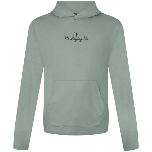 NLU X Levelwear Hampton Lightweight Hoodie w/ Script Logo | Iceberg w/ Green