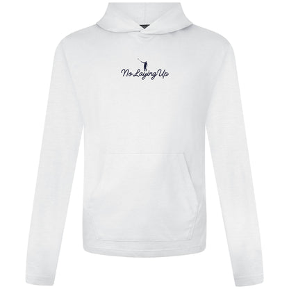 NLU X Levelwear Hampton Lightweight Hoodie w/ Script Logo | White w/ Navy