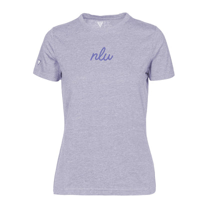 NLU x Levelwear Maddox Ladies Script Initial T-shirt | Evening Haze