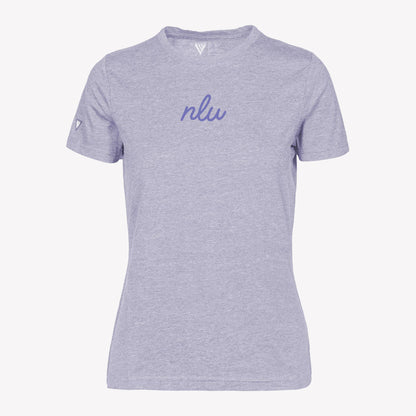 NLU x Levelwear Maddox Ladies Script Initial T-shirt | Evening Haze