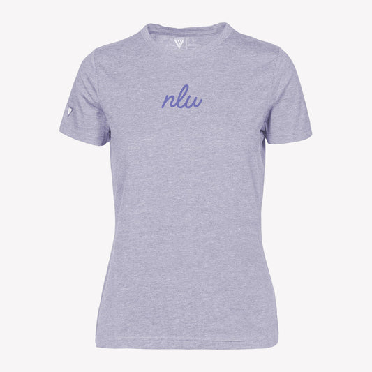 NLU x Levelwear Maddox Ladies Script Initial T-shirt | Evening Haze