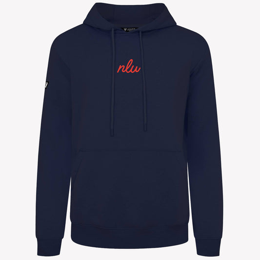 NLU x Levelwear Podium Fleece Hoodie | Navy w/ Red Script Initials