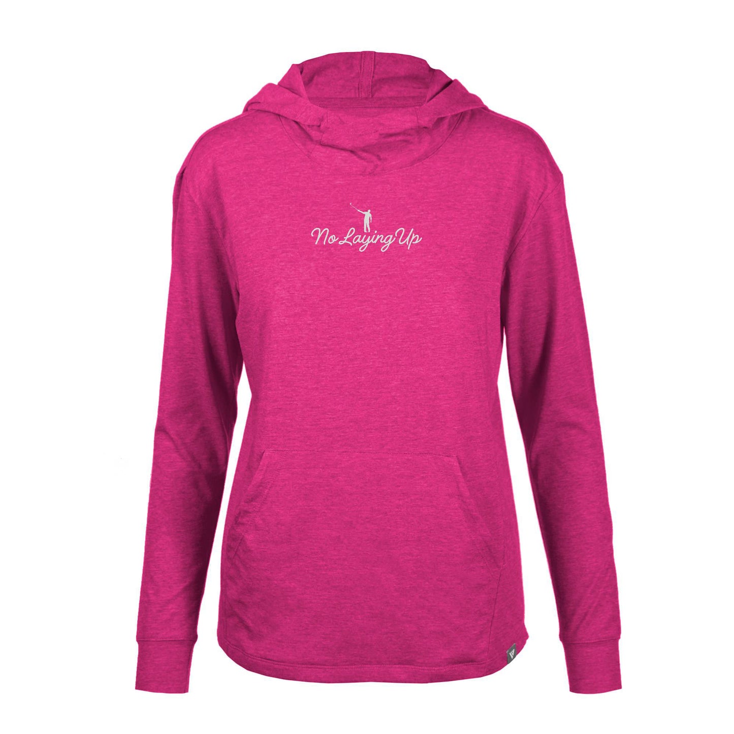 NLU + Levelwear Ladies Vivid Lightweight Hoodie | Heather Dahlia w/ Off White
