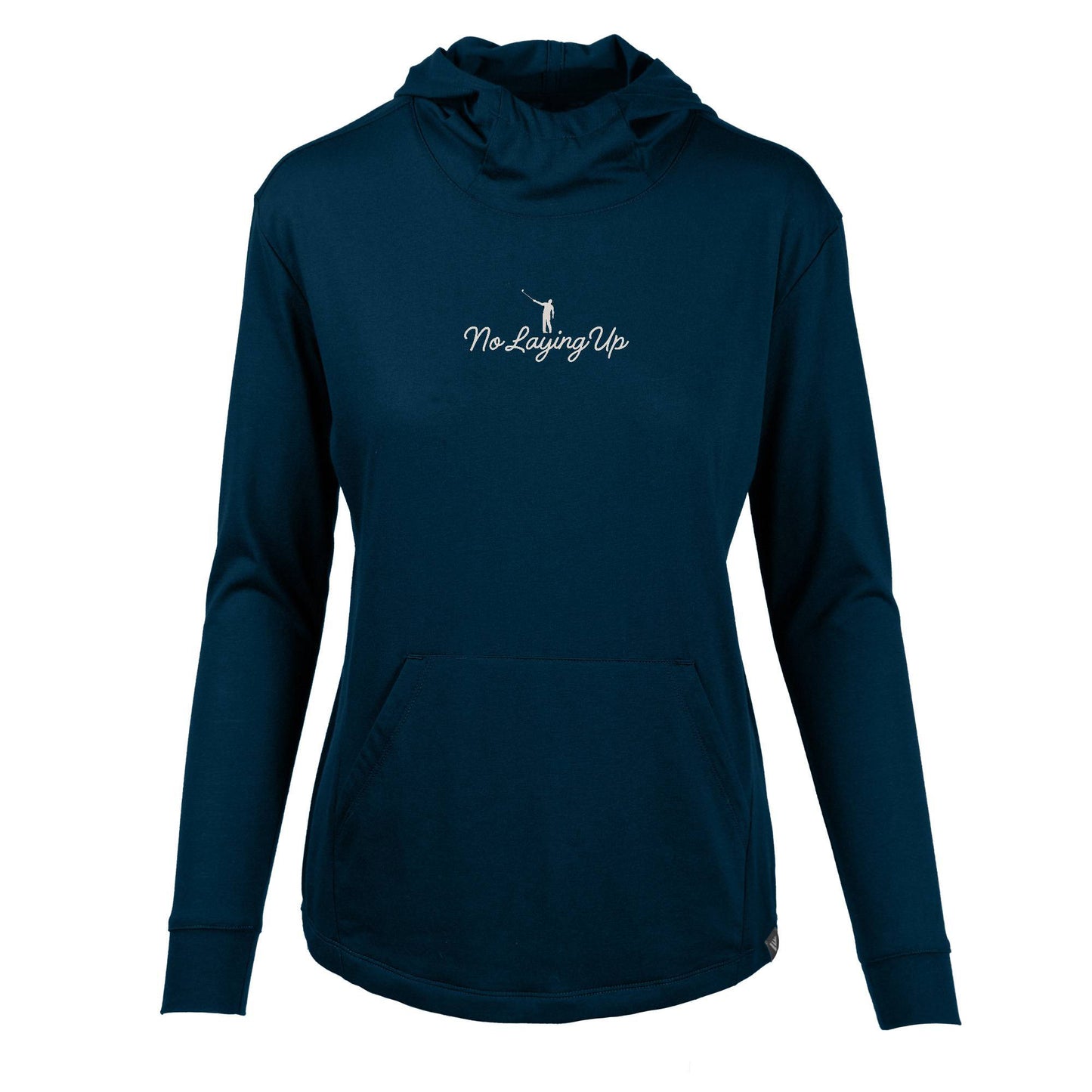 NLU + Levelwear Ladies Vivid Lightweight Hoodie | Navy w/ Sand