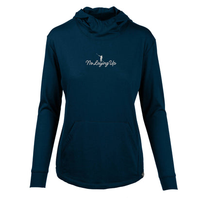 NLU + Levelwear Ladies Vivid Lightweight Hoodie | Navy w/ Sand