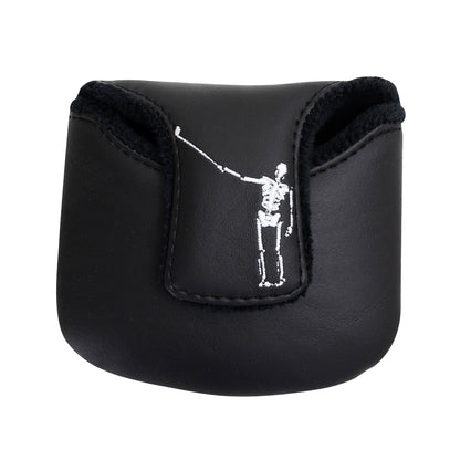NLU x Handcrafted Golf Mallet Putter Cover | Black w/ Wayward Skeleton