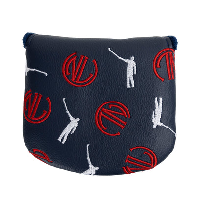 NLU x Handcrafted Golf Mallet Putter Cover | Navy w/ Red and White Dancing Logos