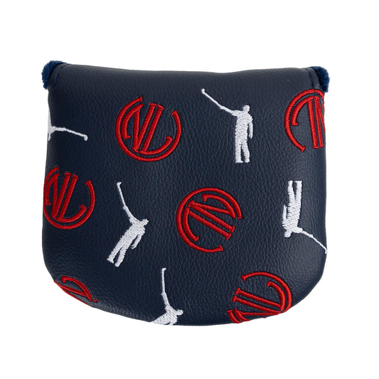 NLU x Handcrafted Golf Mallet Putter Cover | Navy w/ Red and White Dancing Logos