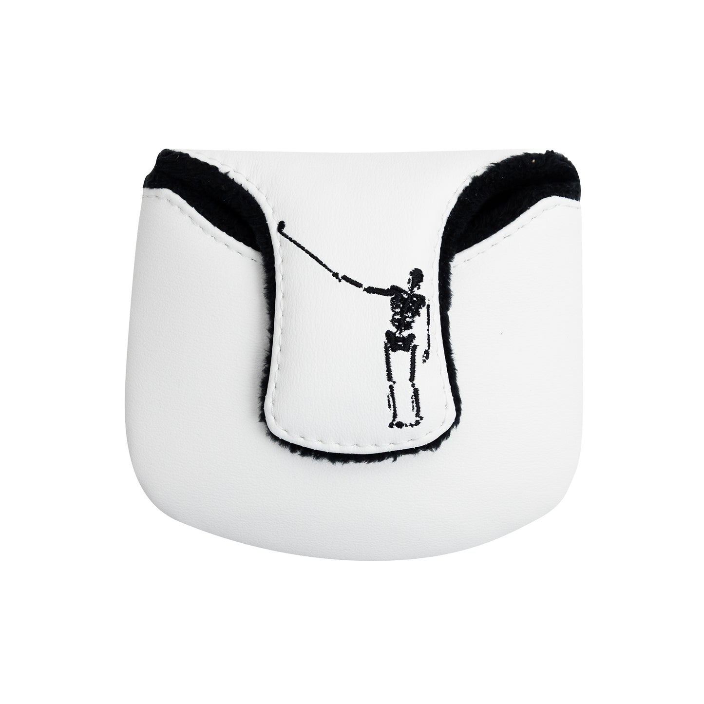 NLU x Handcrafted Golf Mallet Putter Cover | White w/ Wayward Skeleton