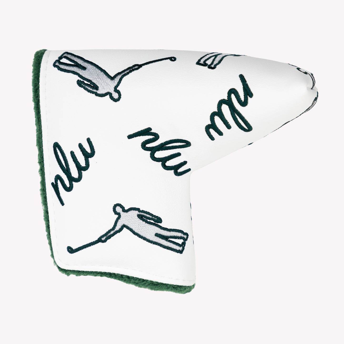 NLU x Handcrafted Golf Dancing Waywards Blade Putter Cover | Green & Silver