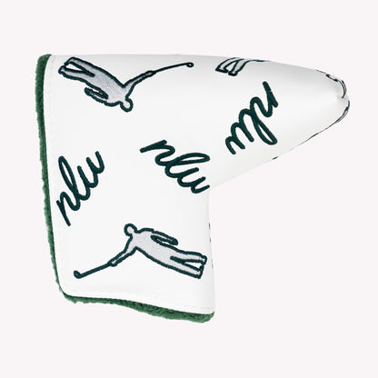 NLU x Handcrafted Golf Dancing Waywards Blade Putter Cover | Green & Silver