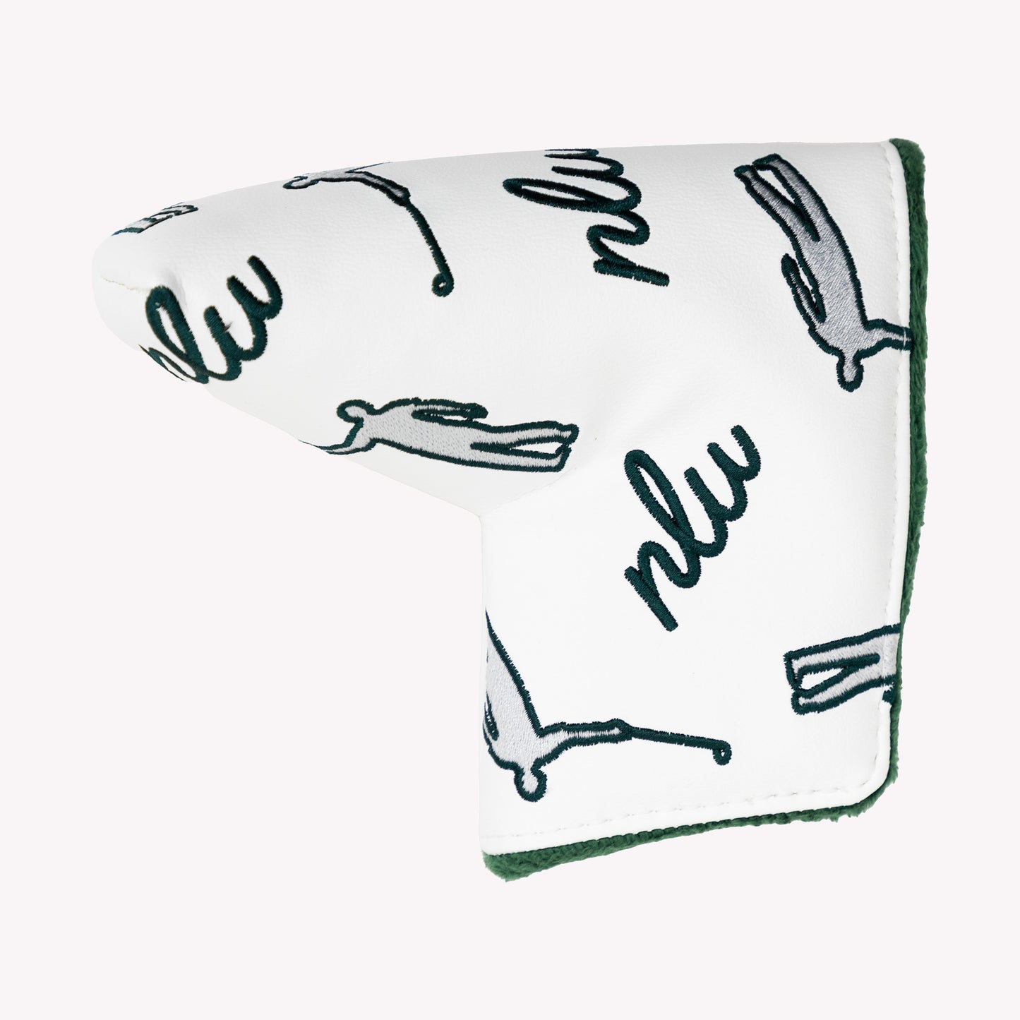 NLU x Handcrafted Golf Dancing Waywards Blade Putter Cover | Green & Silver