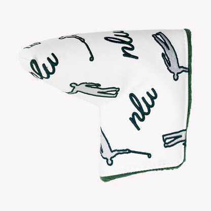 NLU x Handcrafted Golf Dancing Waywards Blade Putter Cover | Green & Silver