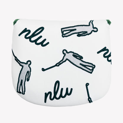 NLU x Handcrafted Golf Dancing Waywards Mallet Headcover | Green & Silver