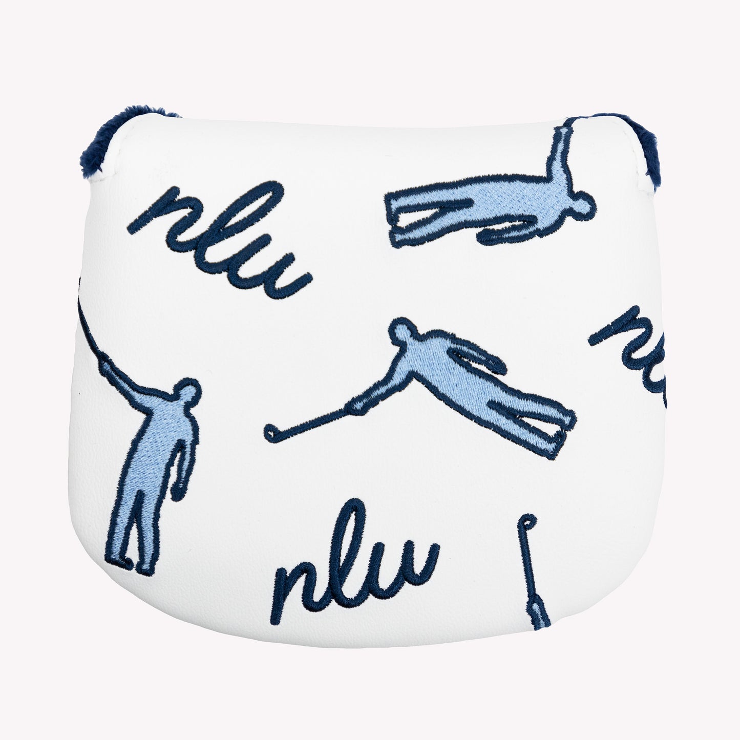 NLU x Handcrafted Golf Dancing Waywards Mallet Headcover | Navy & Light Blue