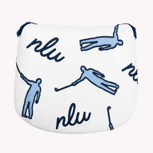 NLU x Handcrafted Golf Dancing Waywards Mallet Headcover | Navy & Light Blue
