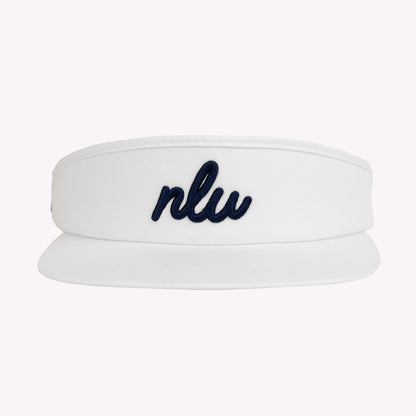 No Laying Up Script Tour Visor | White w/ Navy Initials