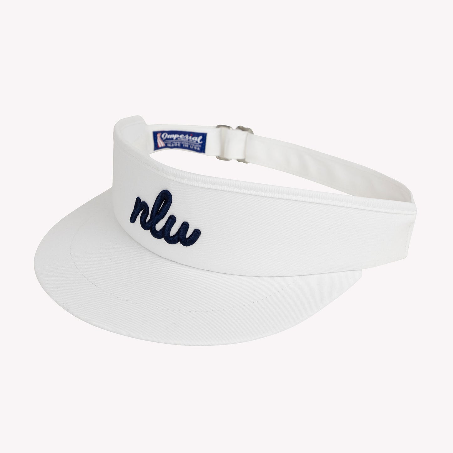 No Laying Up Script Tour Visor | White w/ Navy Initials