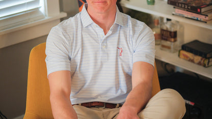 NLU x H&B Stanley AIRation Polo | White/Vista Blue/Horizon Blue