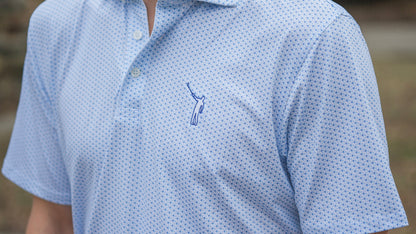 NLU x H&B Fulton Printed Polo | Harbor & Maidstone Blue