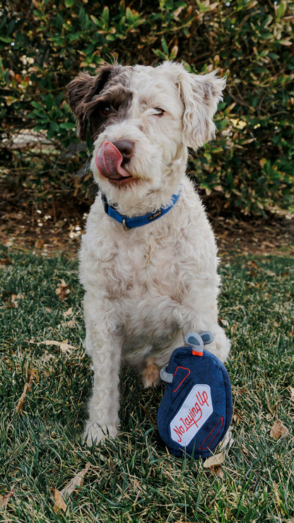 No Laying Up Plush Golf Bag Dog Toy | Navy