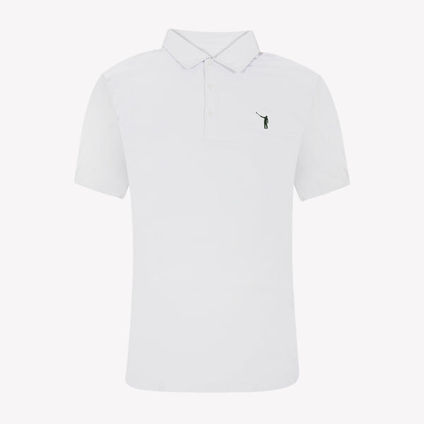 NLU Performance Polo | White w/ Dark Green – No Laying Up