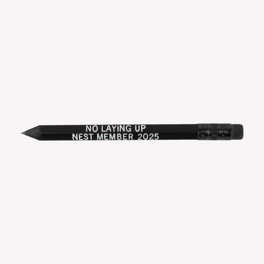 No Laying Up Nest Member Golf Pencil | Black  - 2025 Nest Gift
