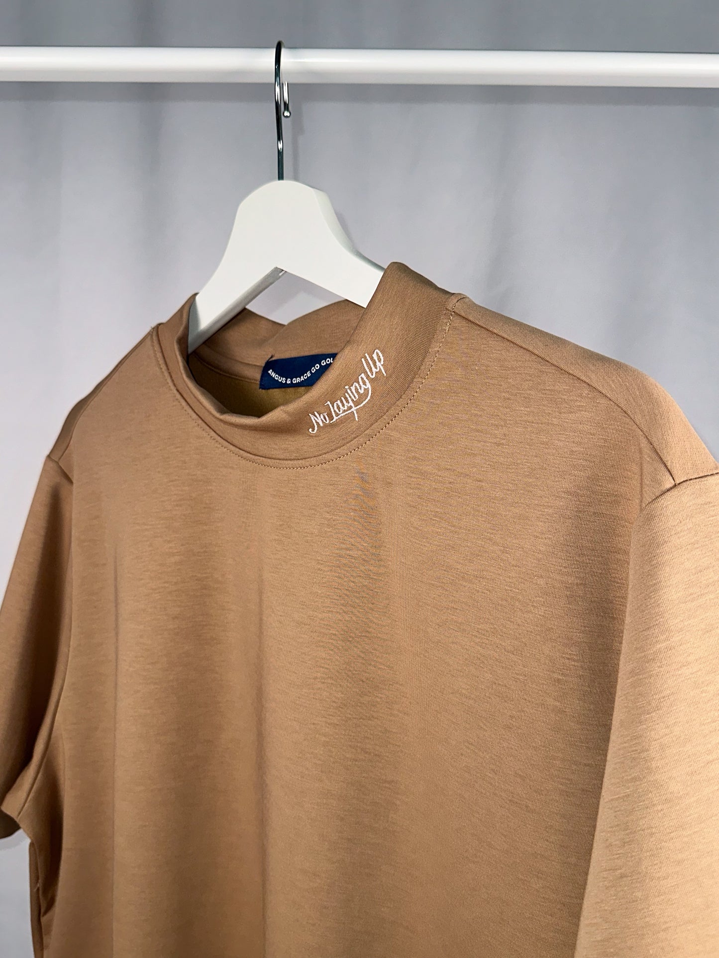 NLU x Angus & Grace Go Golfing Short Sleeve Mock Neck | Brown