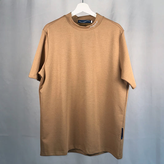 NLU x Angus & Grace Go Golfing Short Sleeve Mock Neck | Brown