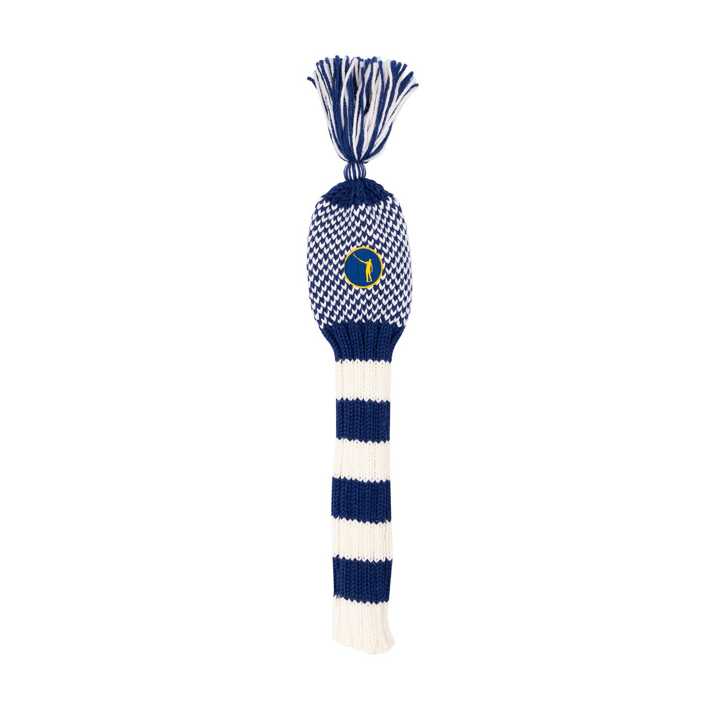 NLU x Fore Ewe Knit Driver Headcover with Tassel | Navy, White, and Yellow