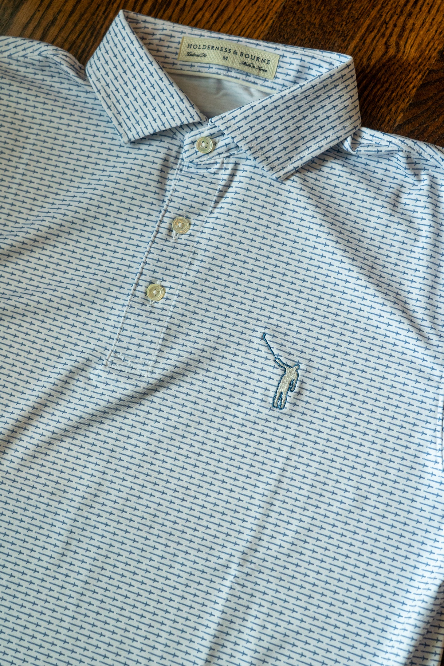 NLU x H&B Claymore Printed Polo | Aberdeen Blue