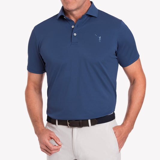 NLU x H&B Macdonald Polo | Andover Blue w/ Wayward Skeleton