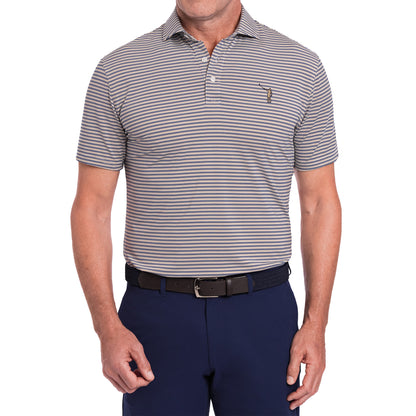 NLU x H&B Russell Perforated Performance Polo | Dune & Navy