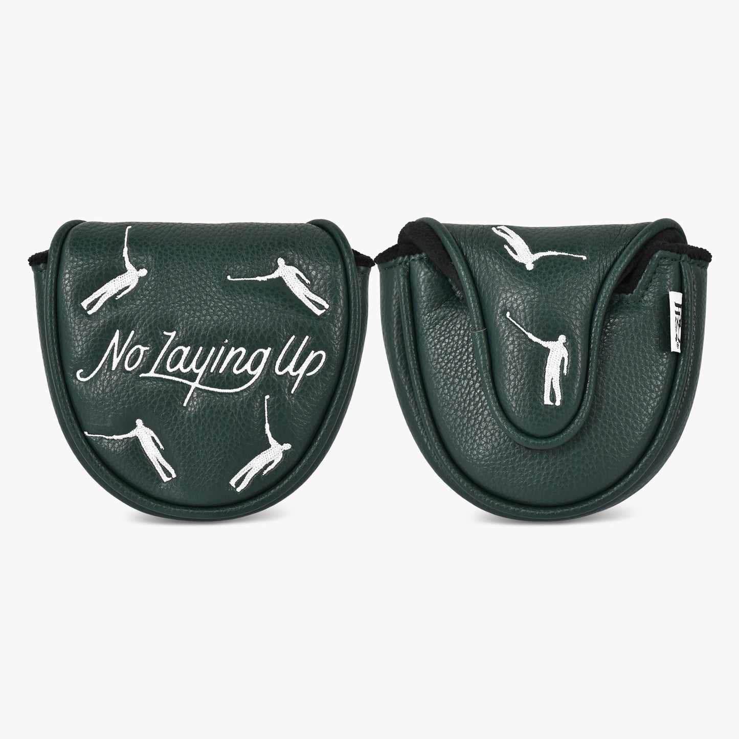 No Laying Up Mallet Putter Cover (round and square options) | Hunter Green w/ White