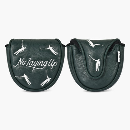 No Laying Up Mallet Putter Cover (round and square options) | Hunter Green w/ White