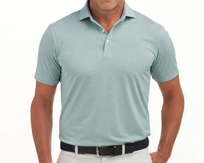 NLU + H&B Polo | Heathered Pine & White