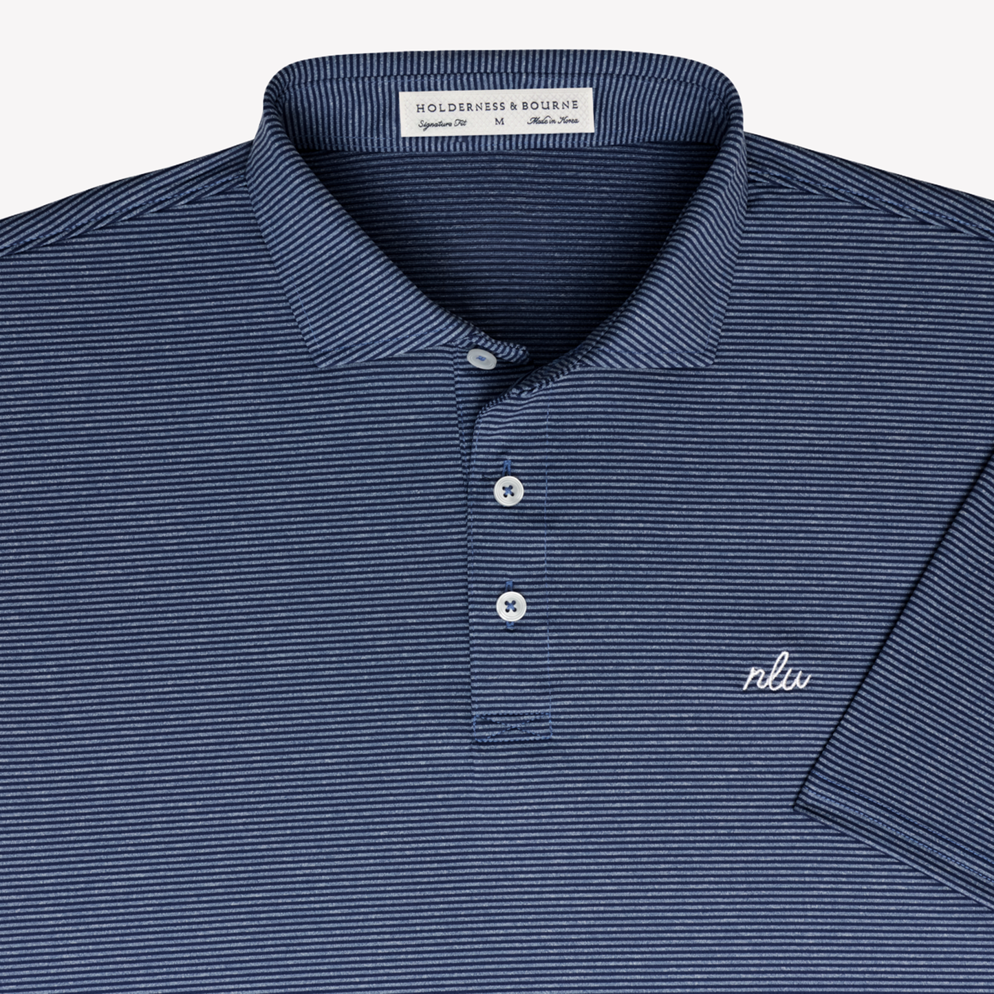 NLU x H&B Perkins Polo | Navy & Heathered Pacific Blue