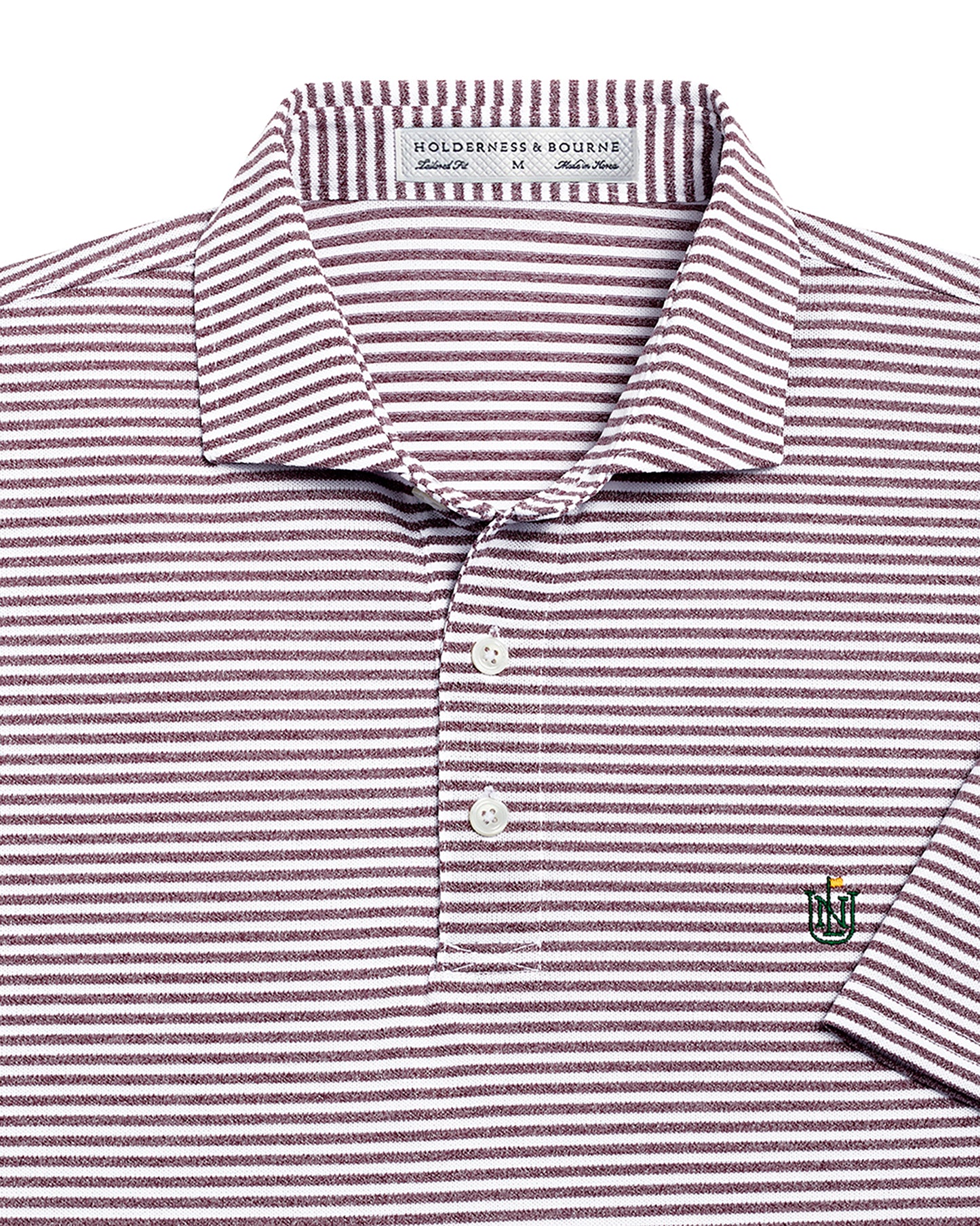 NLU + H&B Crest Polo | Heathered Port & White