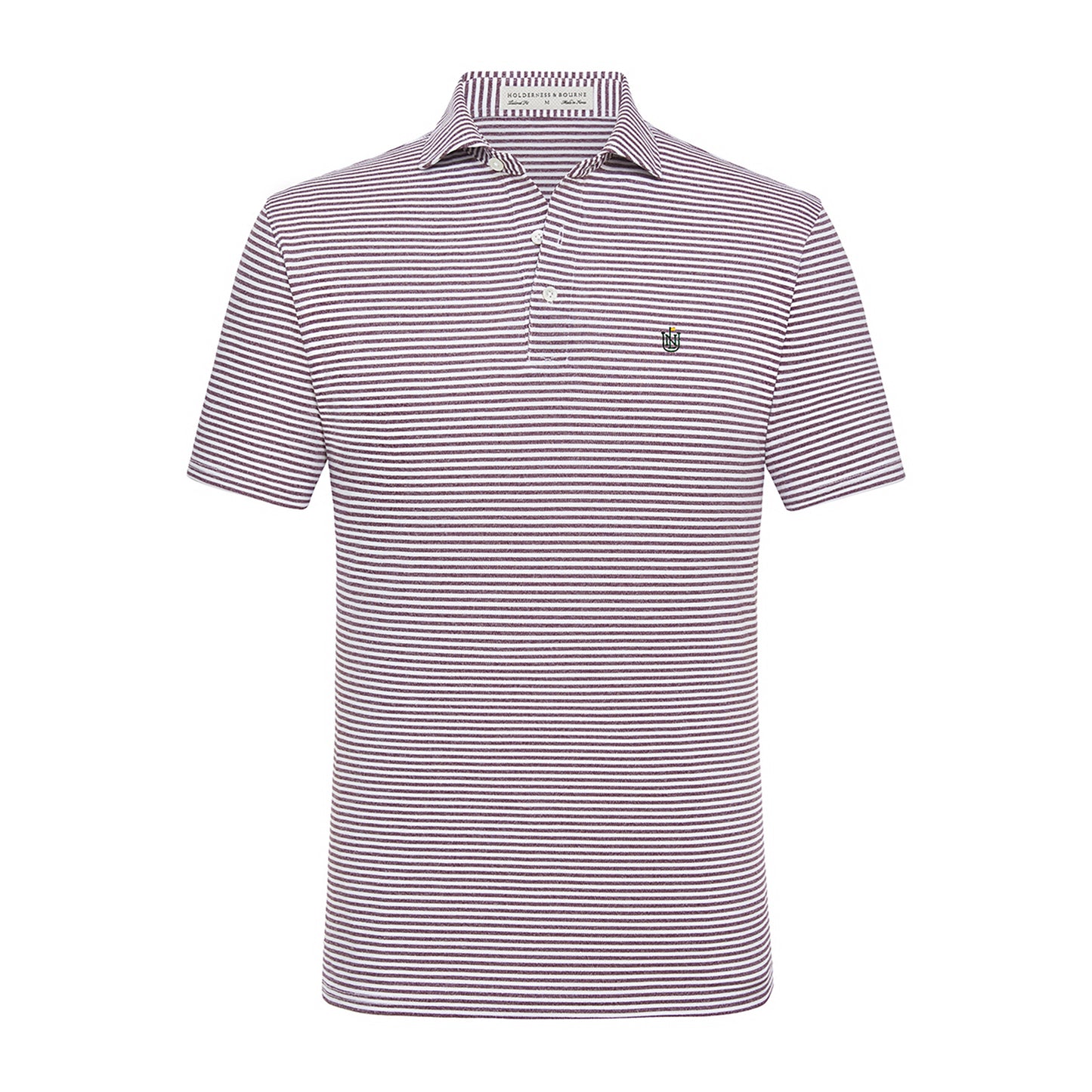 NLU + H&B Crest Polo | Heathered Port & White