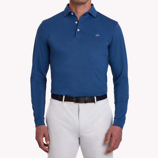NLU x H&B Abbott Long Sleeve Polo | Andover Blue