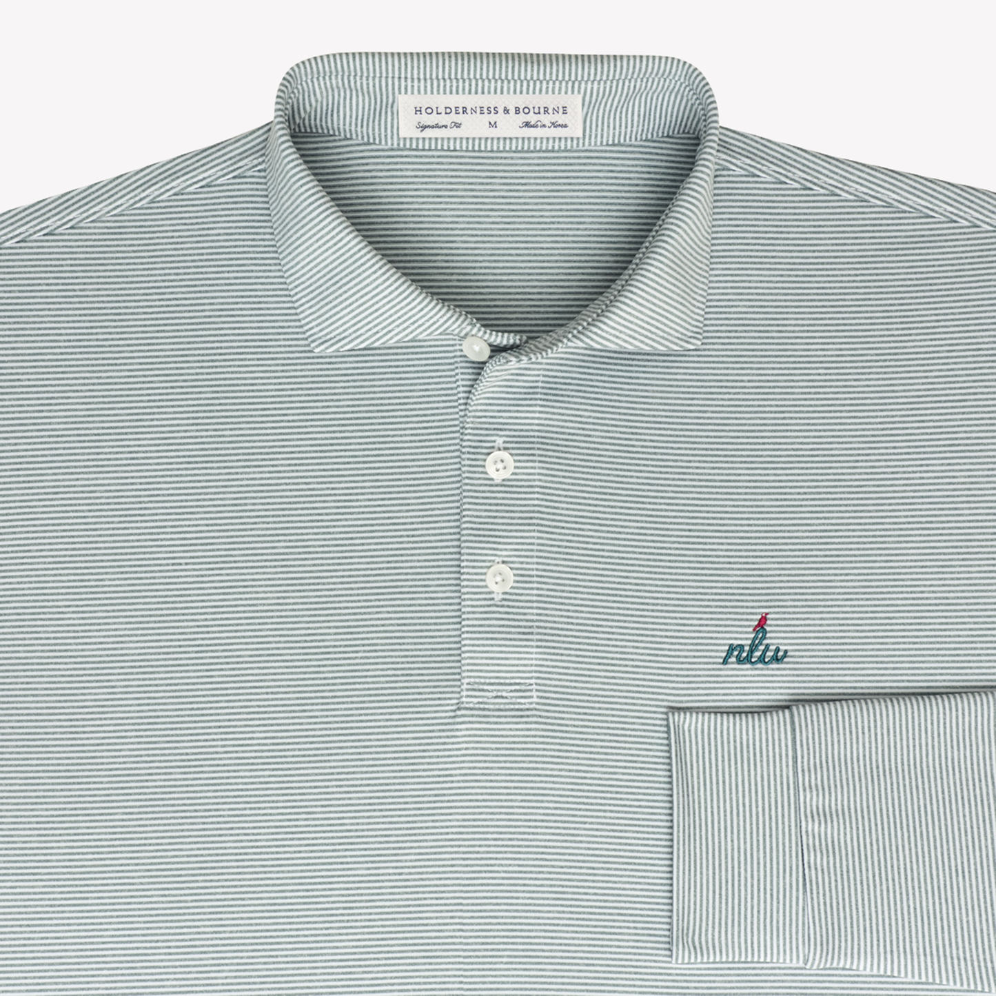 NLU x H&B Burke Long Sleeve Polo | Heathered California Spruce