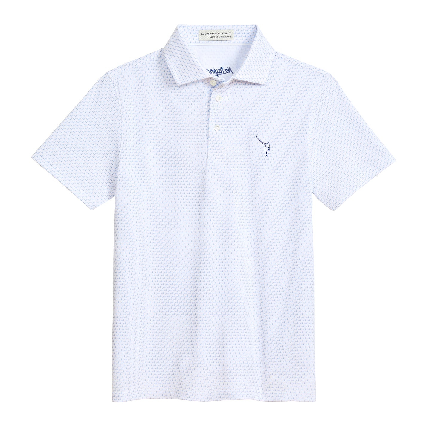 NLU x H&B Nessie Printed Boys Polo | White & Skye